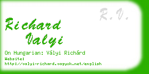 richard valyi business card